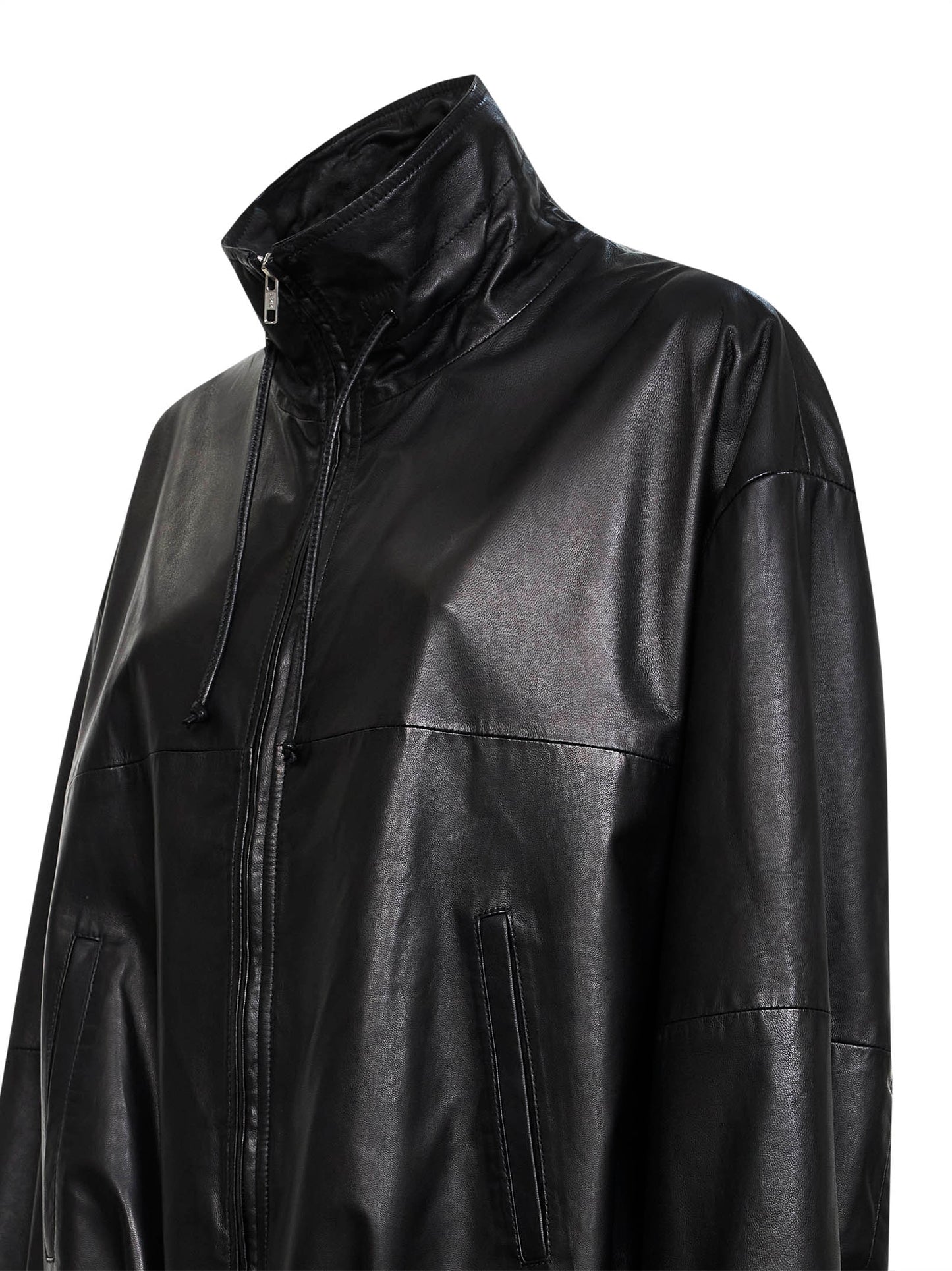 Black nappa leather Jordan bomber jacket