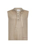 Beige linen embroidered vest