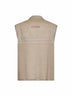 Beige linen embroidered vest