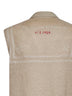 Beige linen embroidered vest