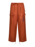 Orange linen Ancora embroidered trousers