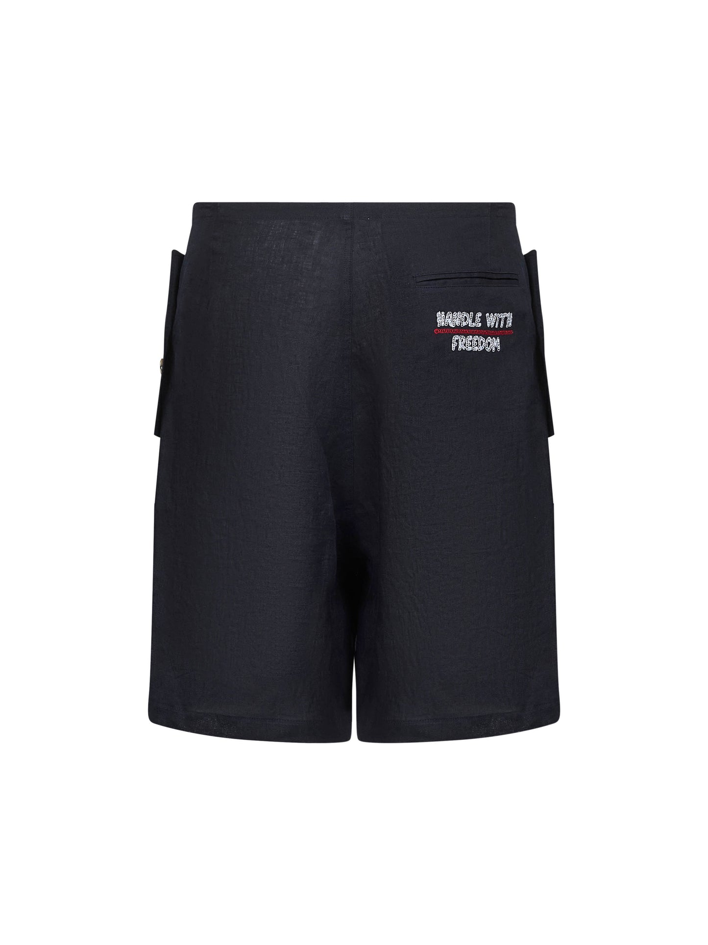 Blue linen Forever Dolphin Bermuda shorts