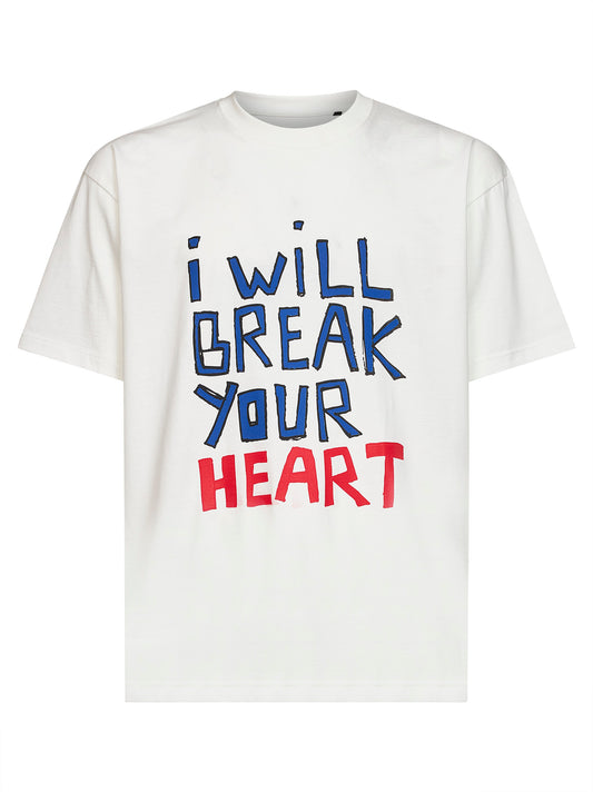 White cotton jersey printed T-shirt