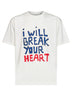 T-shirt stampata in jersey di cotone bianco