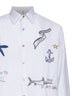 Camicia ricamata Sale in popeline bianco