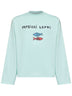 Mint green jersey long-sleeved printed T-shirt