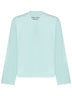 Mint green jersey long-sleeved printed T-shirt