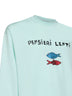 Mint green jersey long-sleeved printed T-shirt