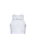 Canotta crop Break Your Heart in lino bianco