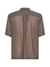 Camicia a maniche corte in ripstop stretch tortora<BR/>