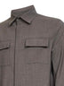 Camicia in tela di lana bi-stretch tortora<BR/>
