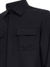 Camicia in tela di lana bi-stretch blu navy