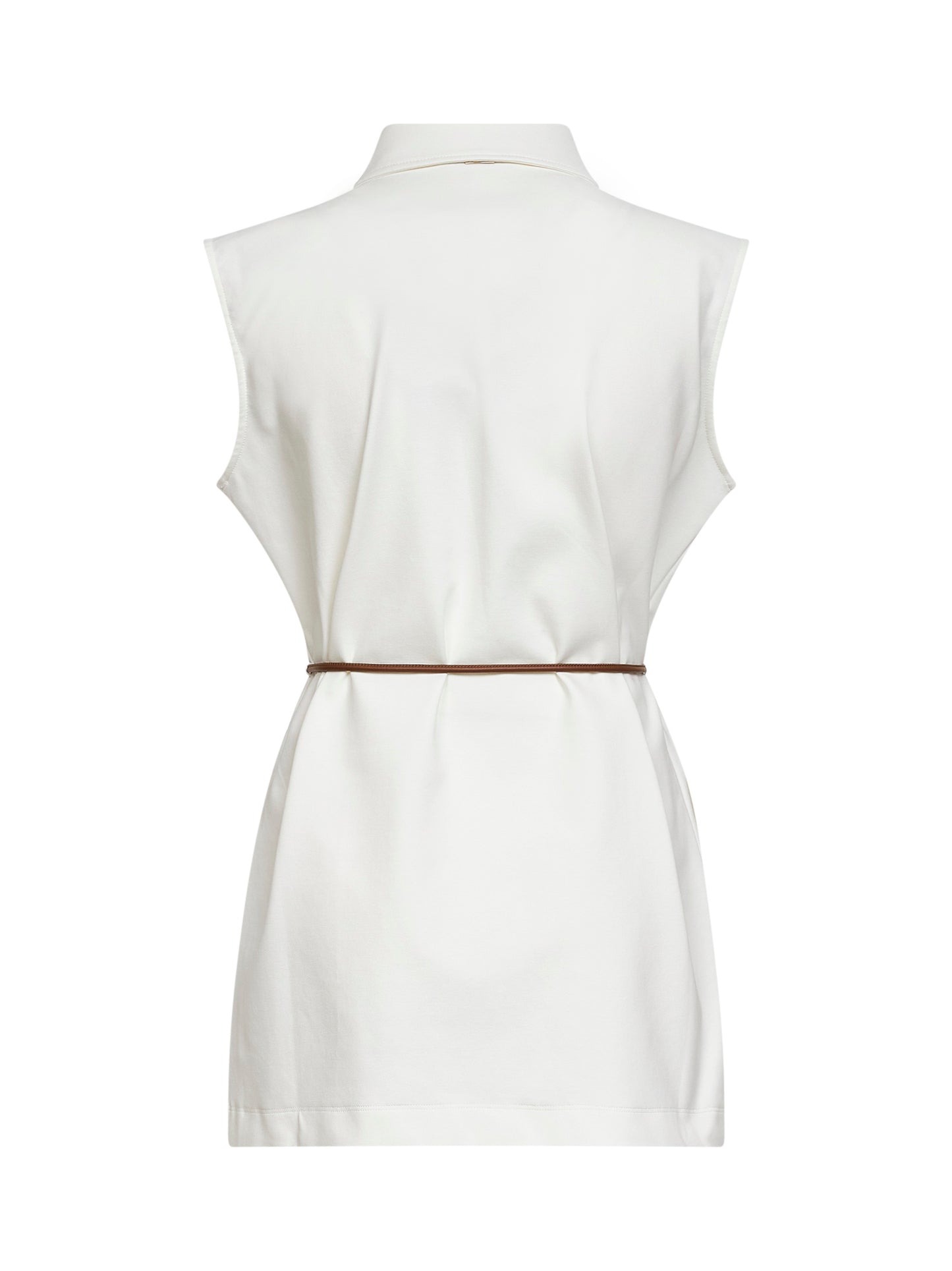 Gilet con cintura in jersey di misto cotone punto Roma naturale