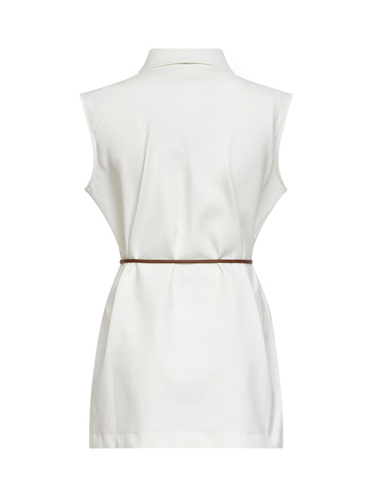 Gilet con cintura in jersey di misto cotone punto Roma naturale