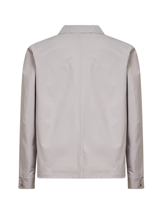 Giacca camicia in Essence double bi-stretch grigio