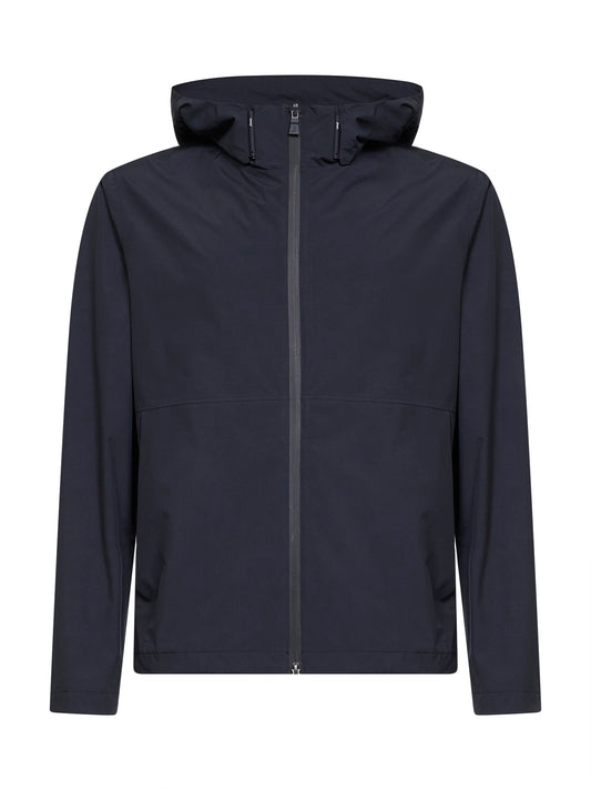 Giacca con cappuccio in 2 Layers Windstopper blu