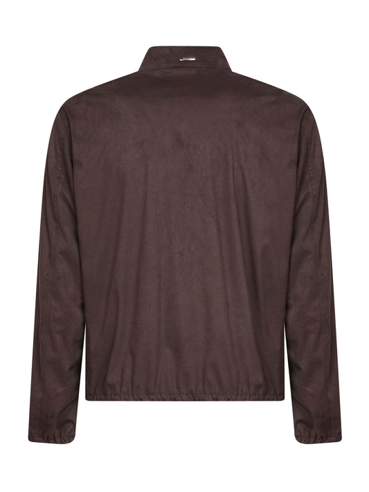 Dark brown 50 denier suede microfiber jacket