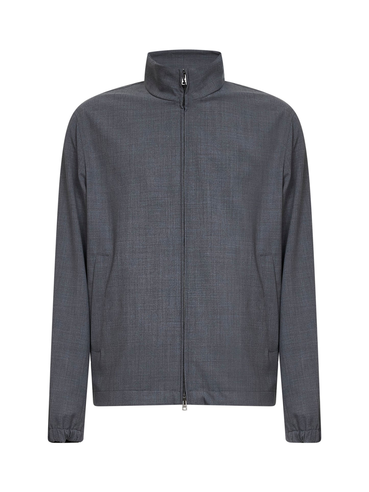 Giacca in fresco di misto lana stretch grigio