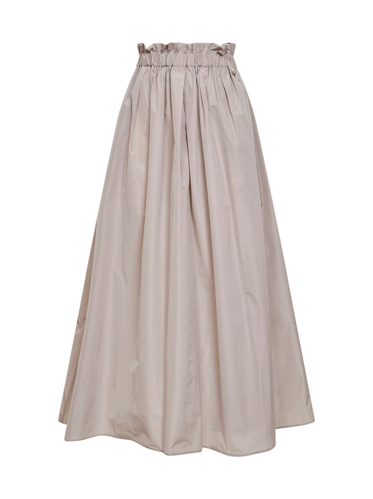 Pearl grey new techno taffeta long skirt