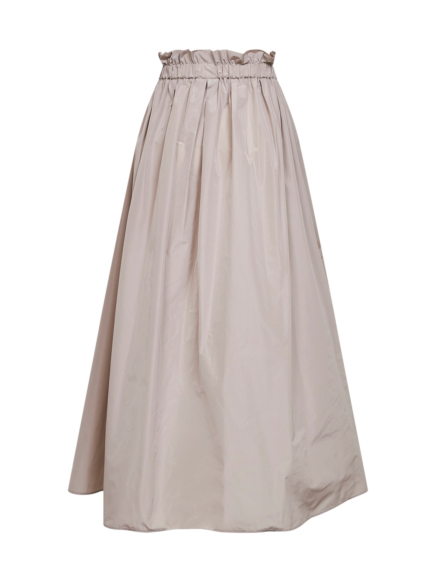 Pearl grey new techno taffeta long skirt