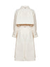 Ivory Fresh Crinkle Woven belted trench coat