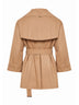Impermeabile con cintura in gabardina di cotone cammello