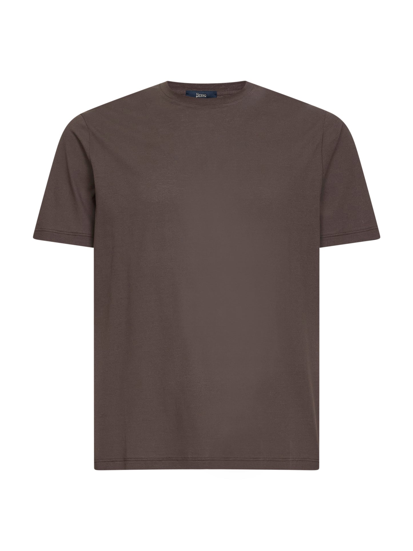 Brown lightweight crepe voile jersey T-shirt
