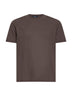 Brown lightweight crepe voile jersey T-shirt