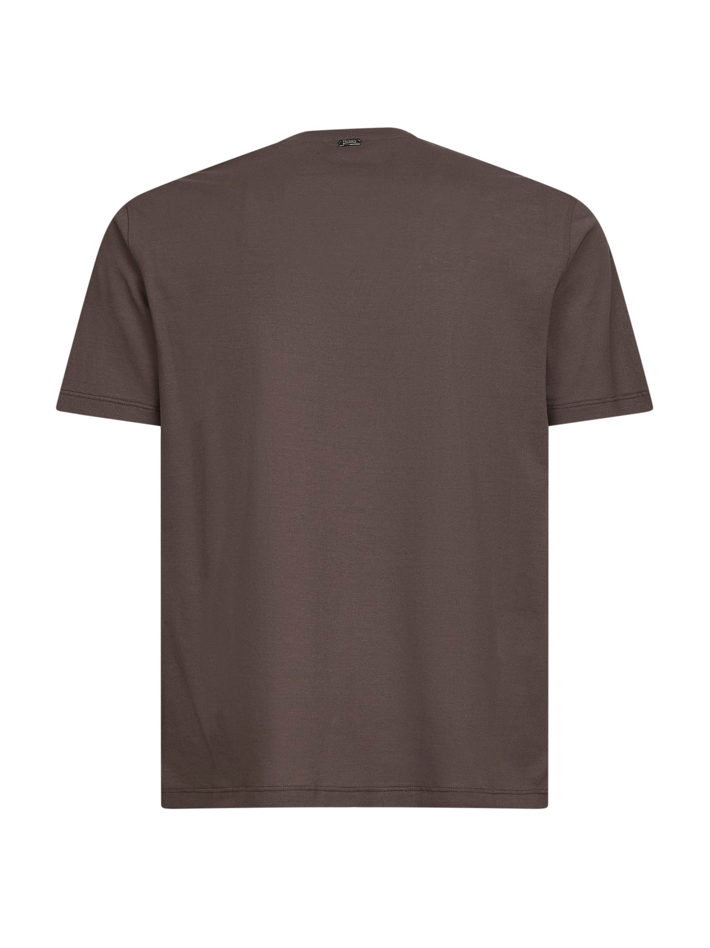 Brown lightweight crepe voile jersey T-shirt
