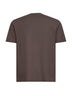 Brown lightweight crepe voile jersey T-shirt