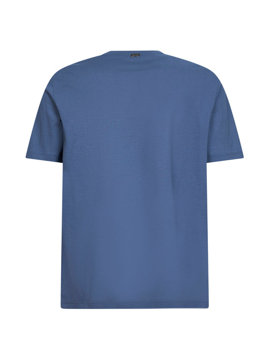T-shirt in jersey voile crêpe leggero blu