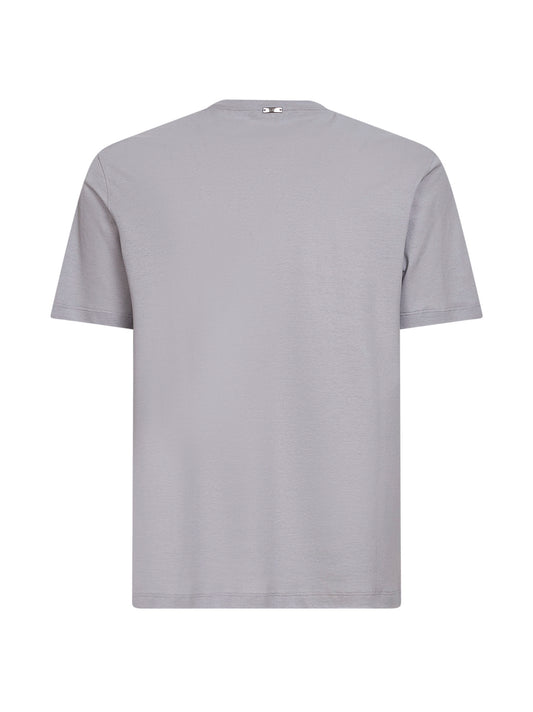 Light grey lightweight crepe voile jersey T-shirt