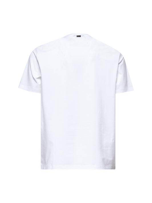 White superfine cotton stretch T-shirt