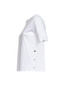 T-shirt in jersey di cotone bianco con spacchi<BR/>