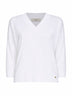 White lyocell and cotton jersey sweater