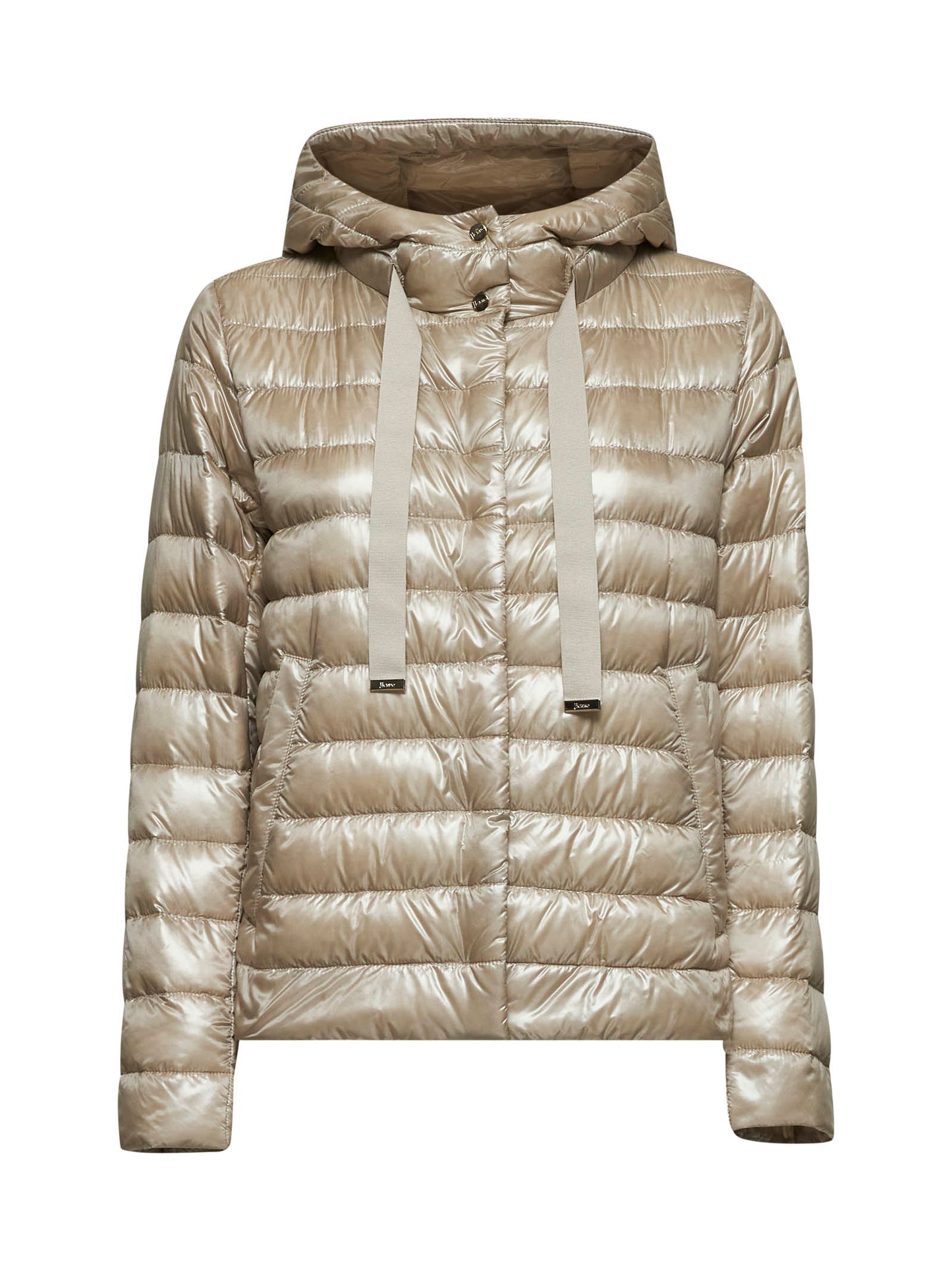 Giacca con cappuccio in Nylon Ultralight beige