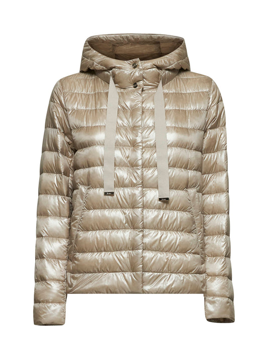 Giacca con cappuccio in Nylon Ultralight beige