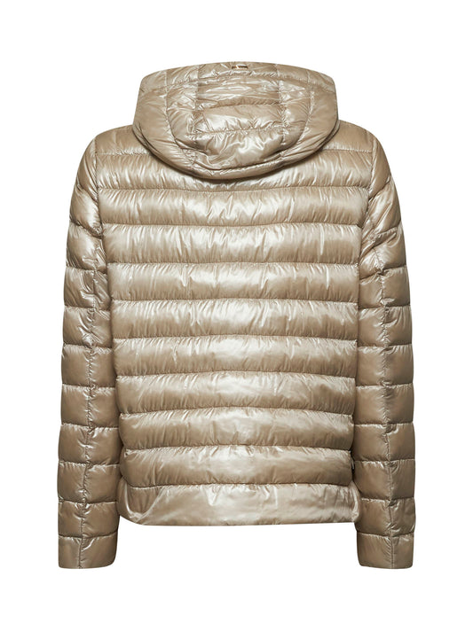 Giacca con cappuccio in Nylon Ultralight beige