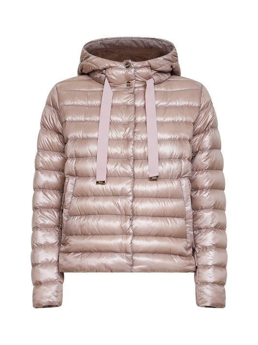 Giacca con cappuccio in Nylon Ultralight rosa cipria