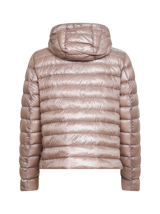 Giacca con cappuccio in Nylon Ultralight rosa cipria