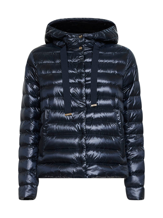 Giacca con cappuccio in Nylon Ultralight blu