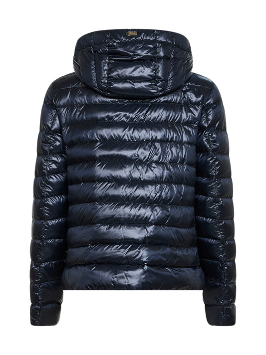 Giacca con cappuccio in Nylon Ultralight blu