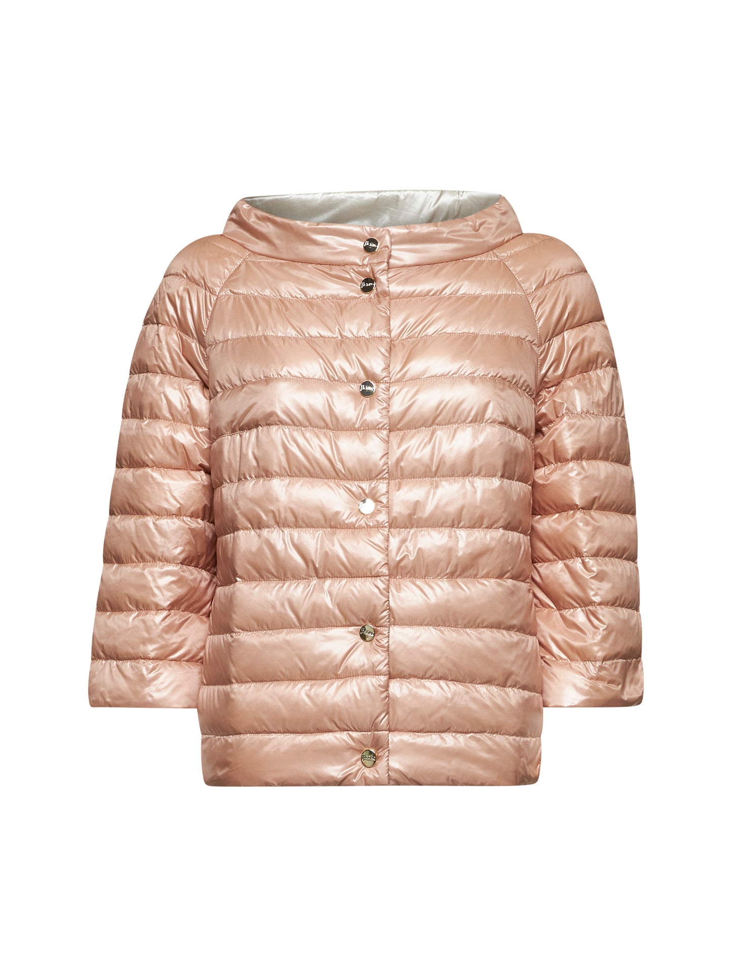 Cappa reversibile in Nylon Ultralight rosa chiaro e chantilly