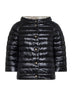 Cappa reversibile in Nylon Ultralight nero e chantilly