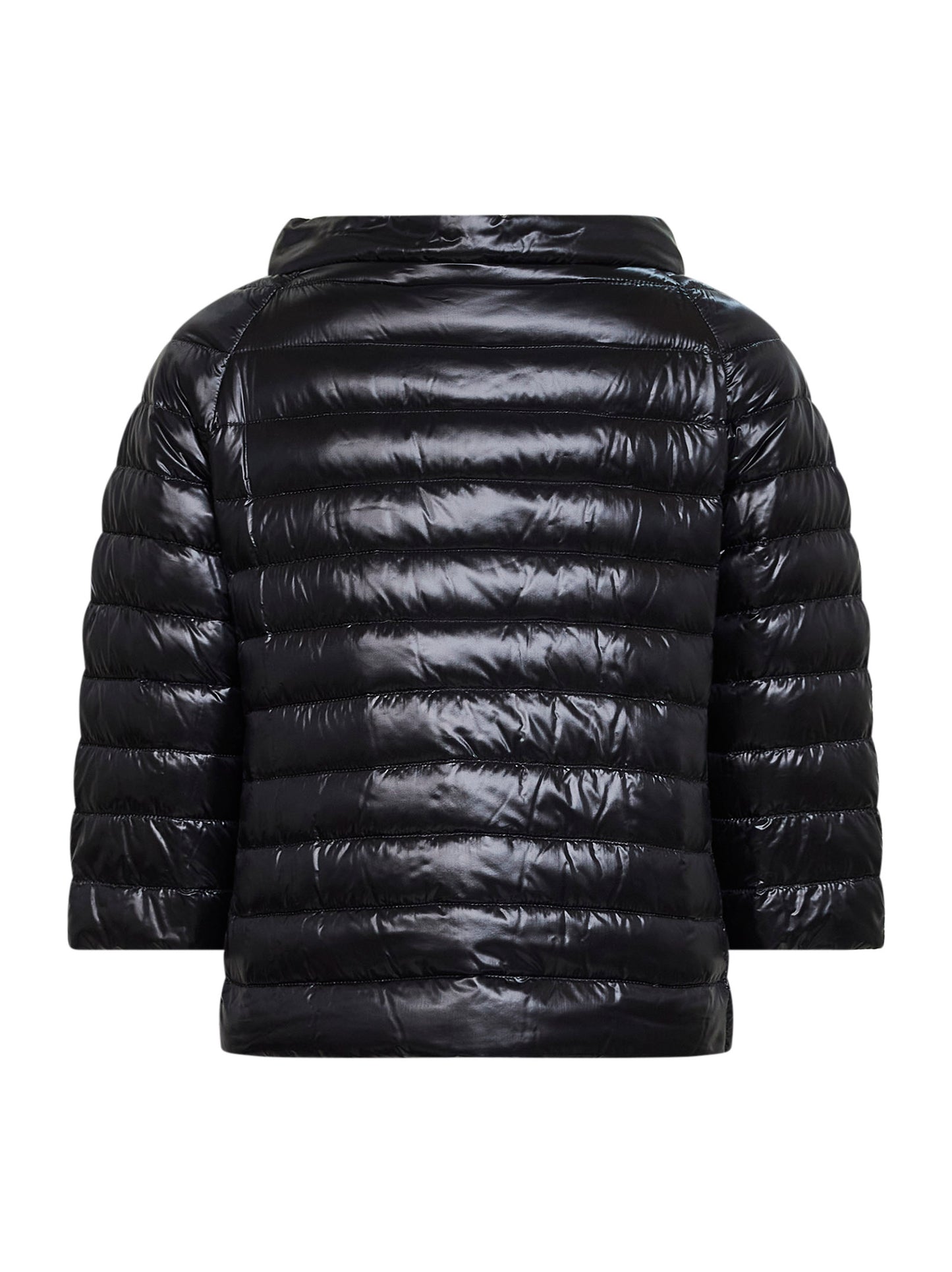 Cappa reversibile in Nylon Ultralight nero e chantilly