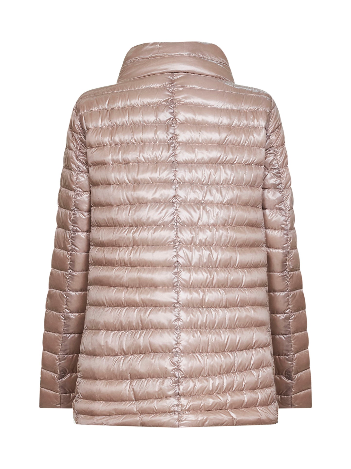 Piumino A-shape reversibile in Nylon Ultralight rosa chiaro e chantilly