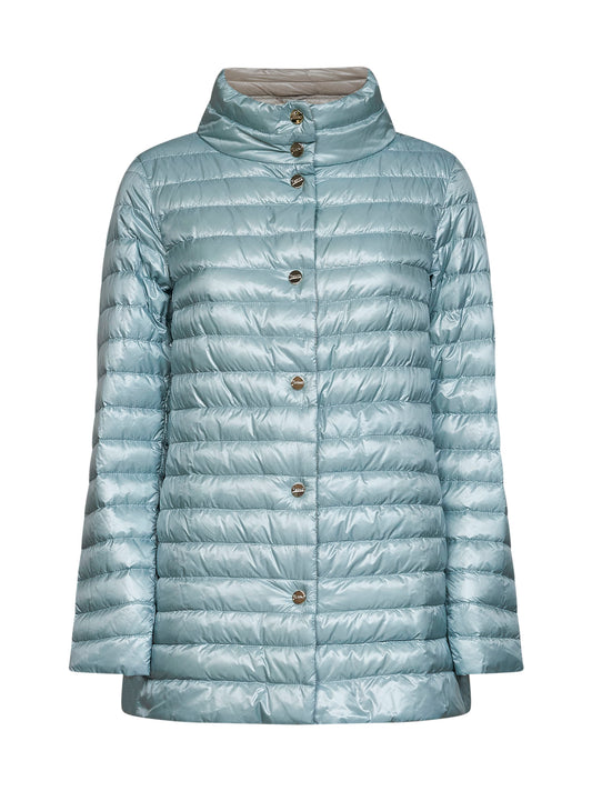 Light blue and grey Ultralight Nylon reversible cape