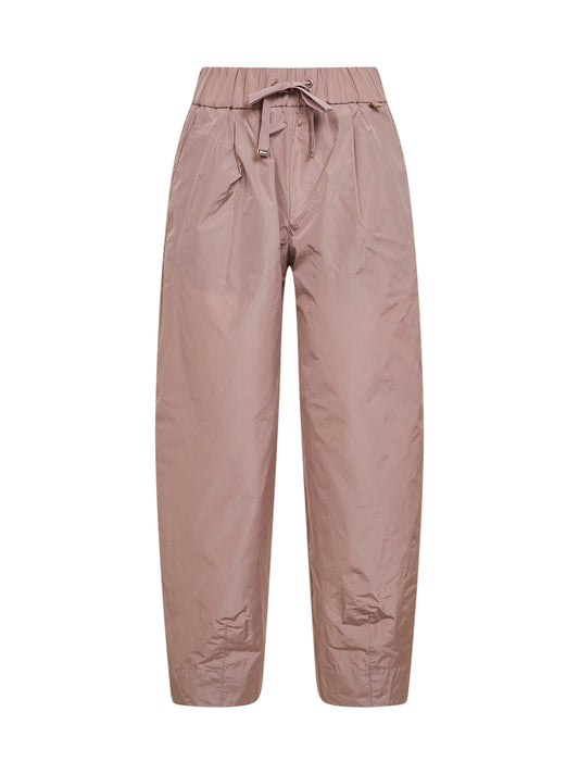 Powder pink New Techno Taffeta carrot-fit trousers