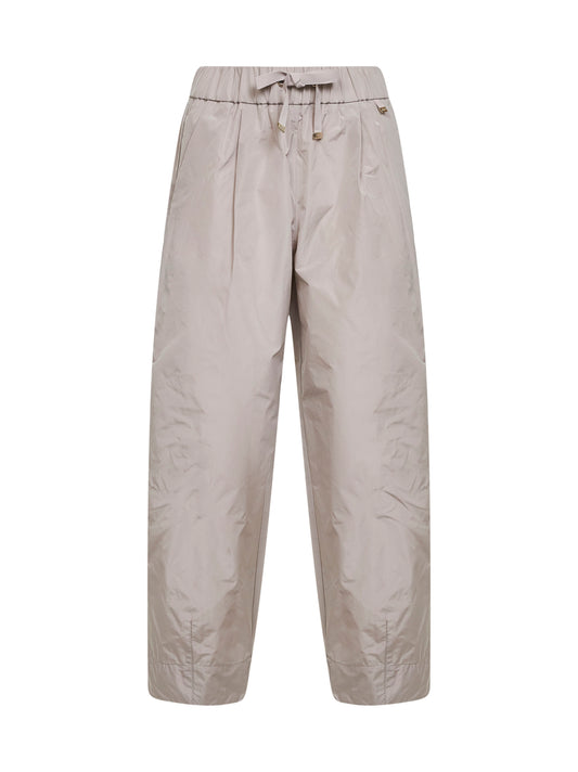Pearl grey New Techno Taffeta carrot-fit trousers