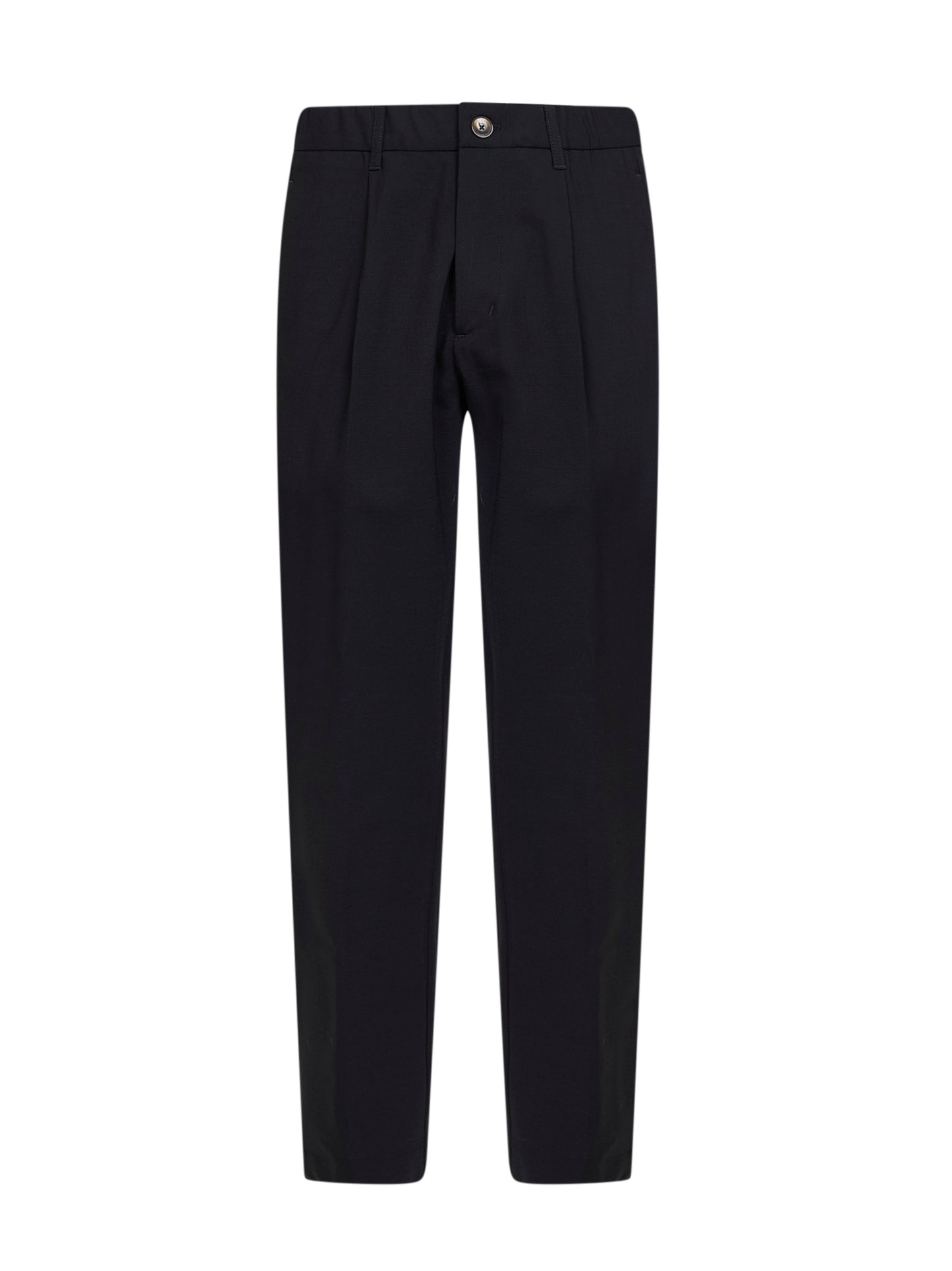 Pantaloni in tela di lana bi-stretch blu